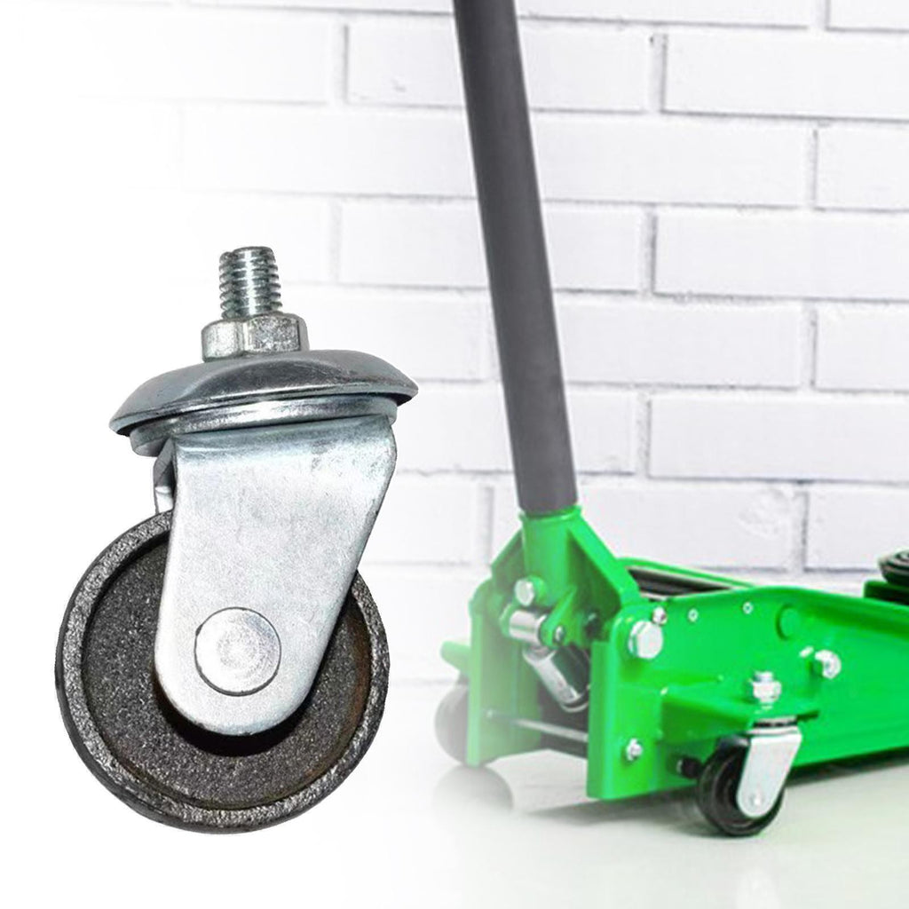 2pc Generic Floor Jack Casters Direct Replace 12mm Stem Horizontal Jack Casters