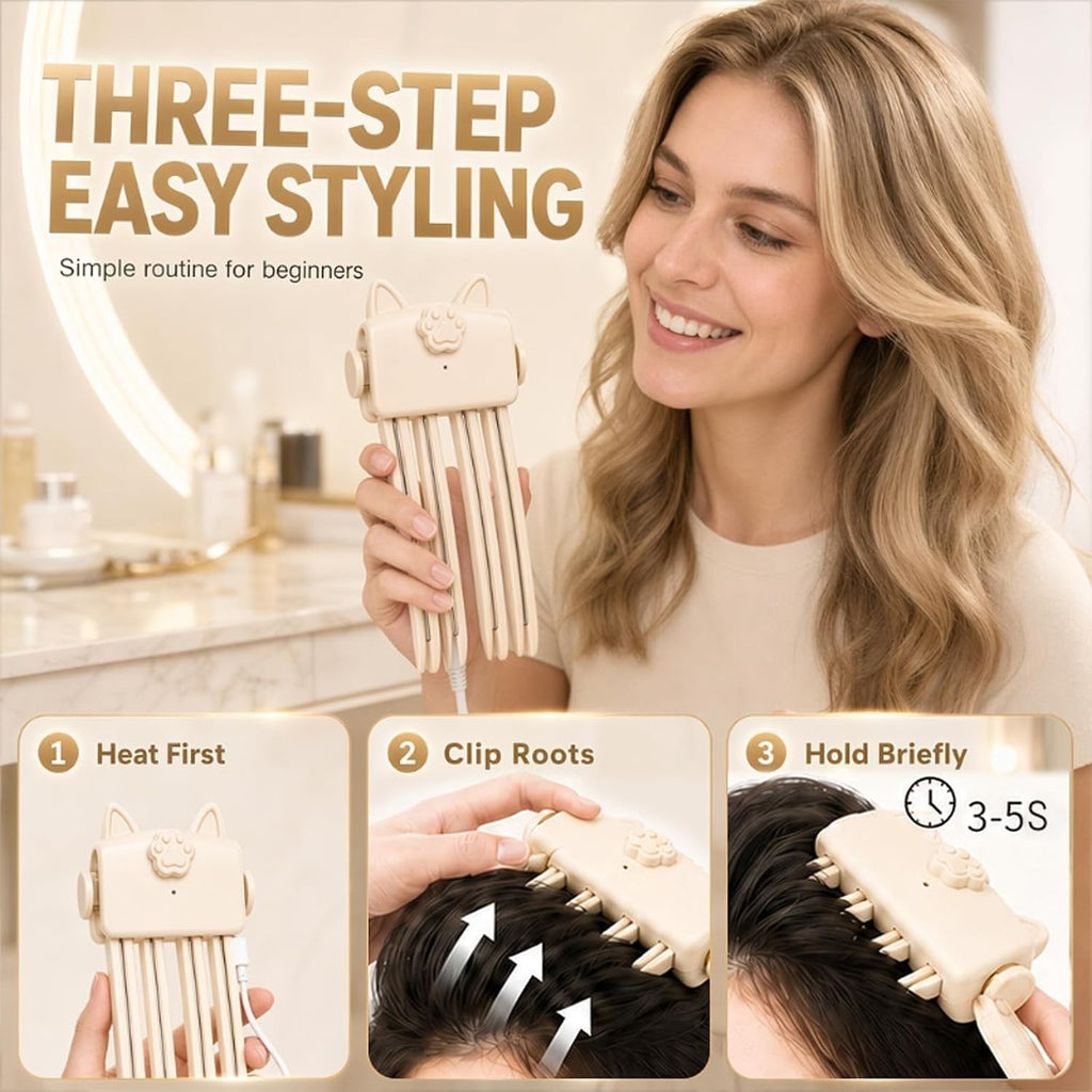 Electric Cordless Heated Hair Volume Clip - Root Clips for Curly Hair Volume