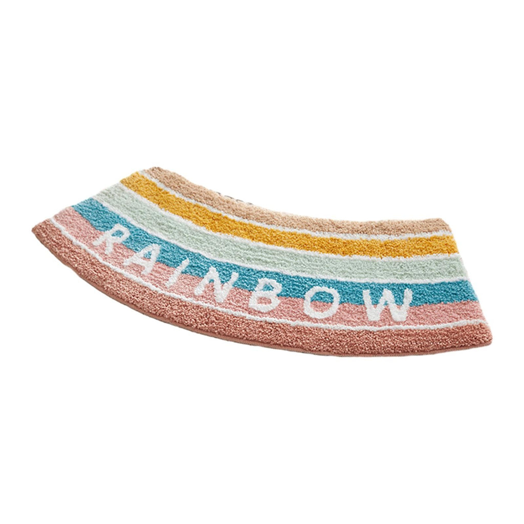 Curved Shower Mat Bathroom Mat Non-Slip Foot Rug Plush Bath Mat Curved Bath Mat