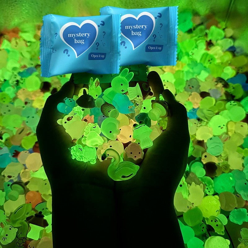 1-100Pcs Blind Bags Mini Luminous Animal Miniature Resin Model Surprise Mystery