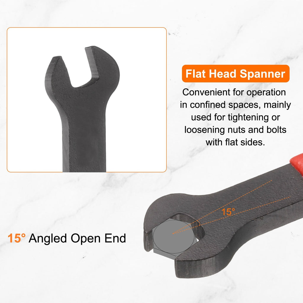 Single Open End Wrench 40mm Metric U-Shaped Spanner with Red Shank