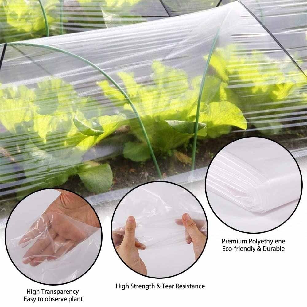 Heavy Duty Thick Clear Film Poly Tunnel Plastic Sheet Garden Greenhouse Cover UK