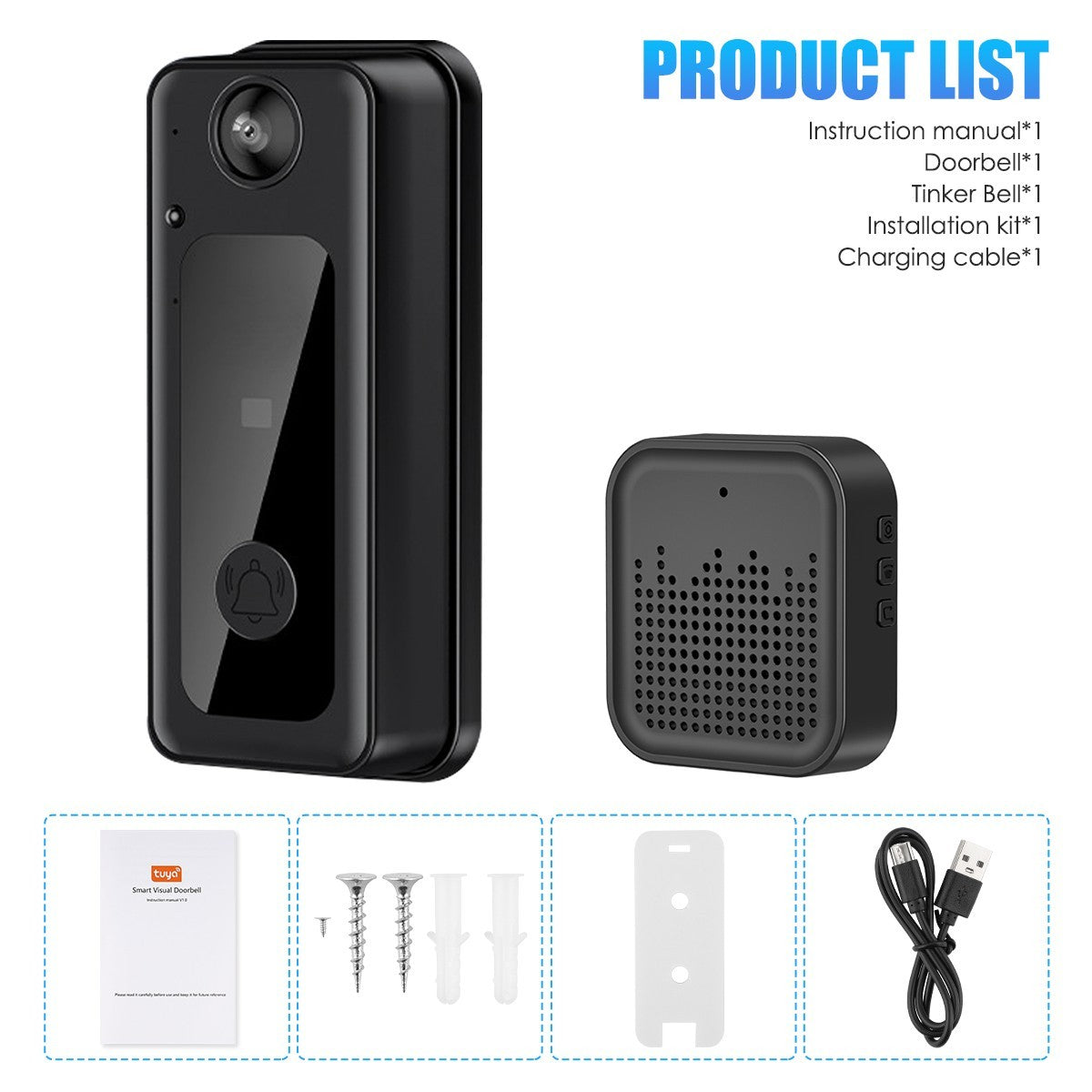 Wireless Smart Video Doorbell WiFi Security Camera Phone Door Ring Intercom Bell