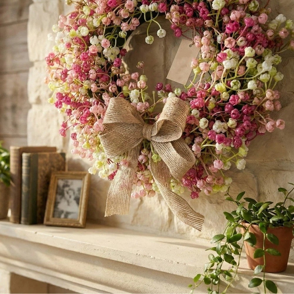Colorful Eucalyptus Wreath Round Artificial Flower Wreath Door Hanging Wreath
