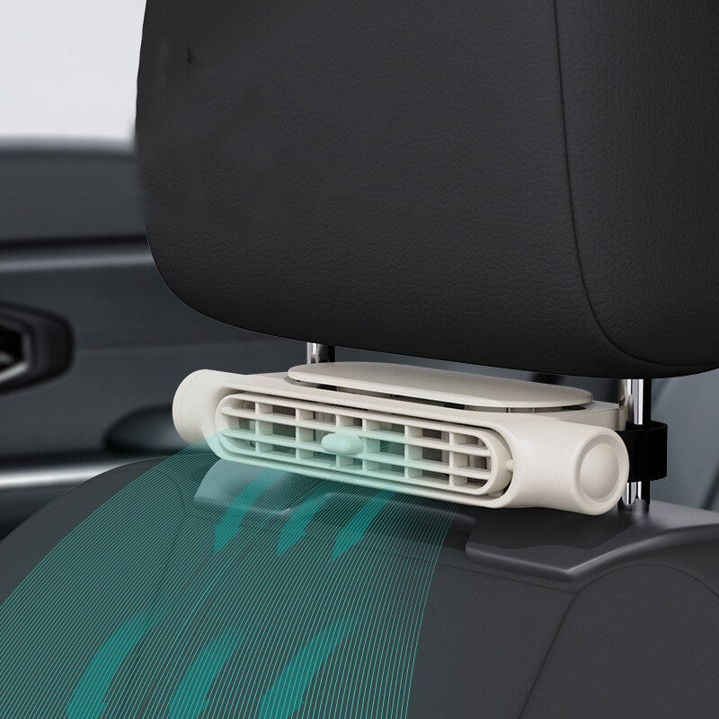 USB Mini Fan Car Seat Back Cooling Fan Portable 3-speed Headrest Silent Cooler