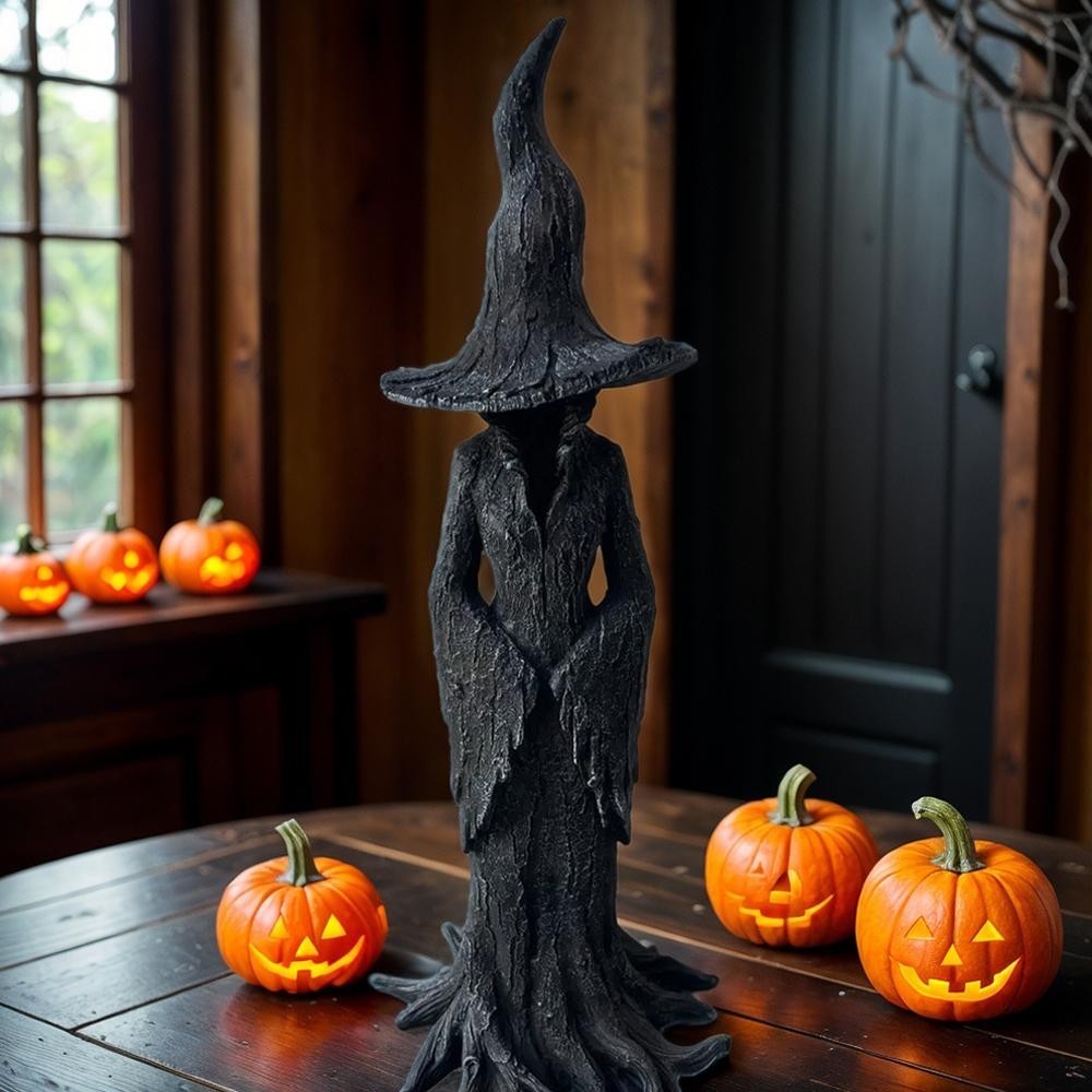 Witch Statue Resin Craft Desktop Decoration Halloween Ornament Home Decoration