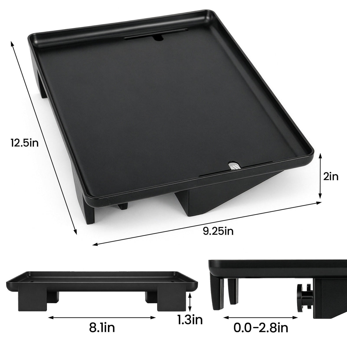 Clip-On Bedside Shelf For Bunk Beds Black Space-Saving Nightstand Tray