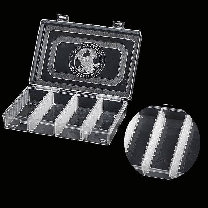 40mm Transparent Coin Storage Case 60Pcs Capsule Holder Organizer Container Kit