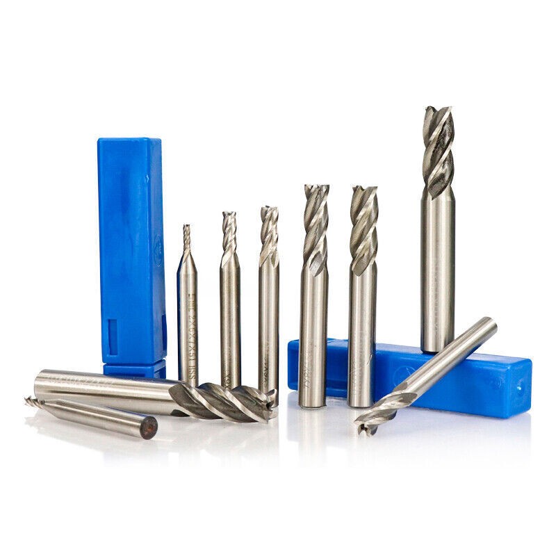 10X 4 Slot Flute End Mill Cutter Drill Bit HSS Straight Shank CNC Milling Tool