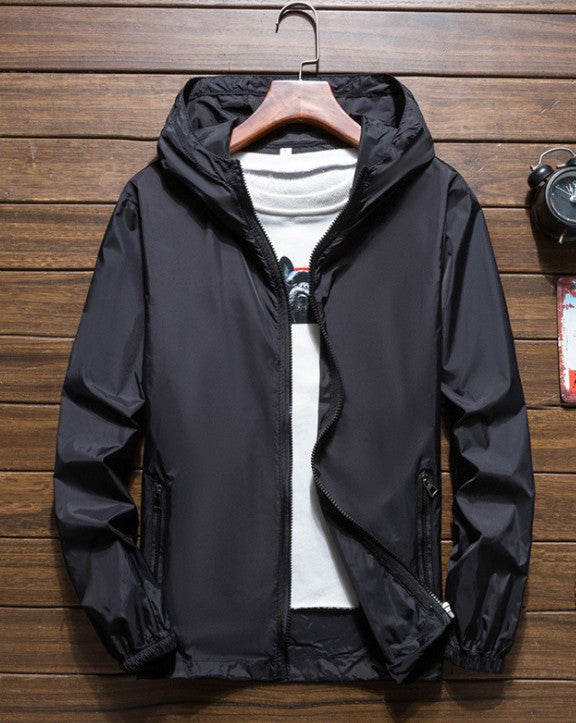 Men's Waterproof Rain Jacket Hooded Breathable Lightweight Windbreaker Outwear