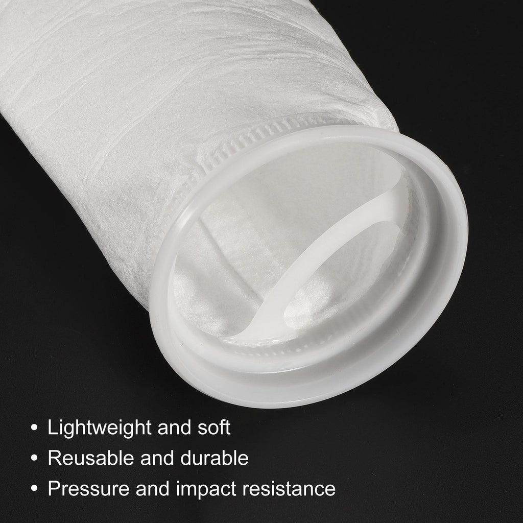 4pcs 4'' Ring Filter Socks, 1 Micron Mesh Bags Pool Skimmer Basket, White
