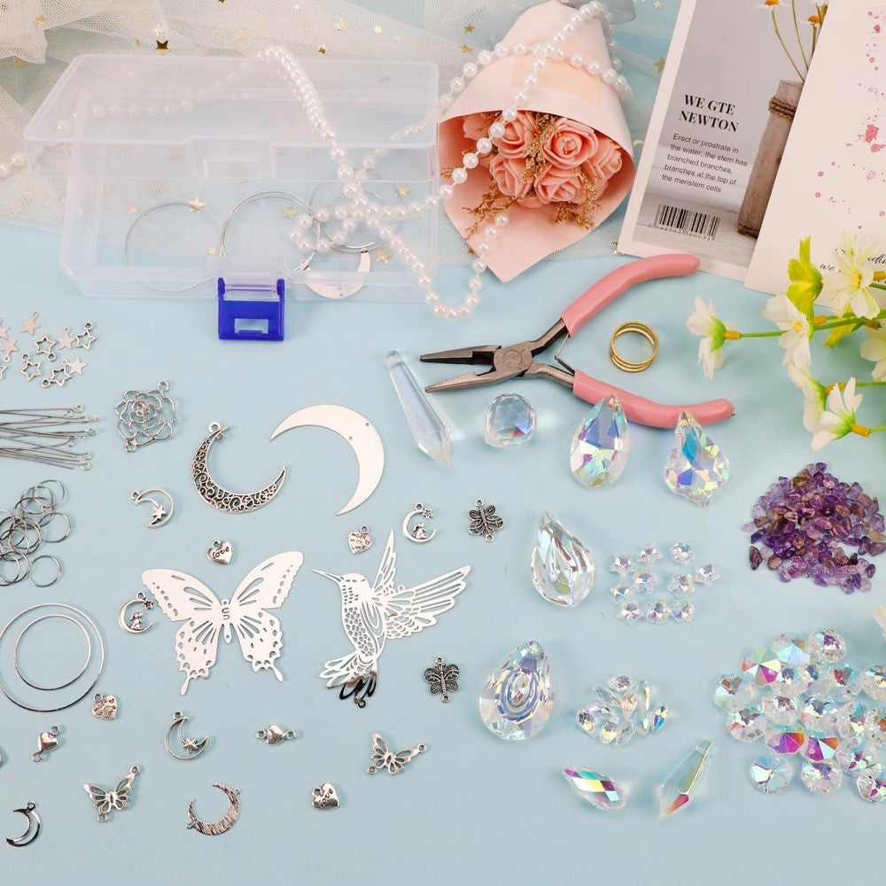 400Pcs Colorful Crystal Suncatcher Crafts Kit  Home Decor