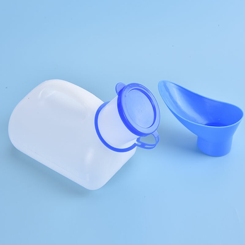 1000ml Urinal Long Neck Incontinence Bottle for Unisex Clear Lid Plastic sh