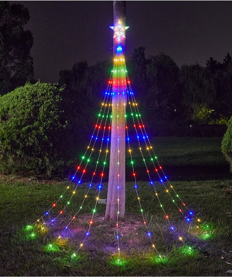 3m Waterfall Christmas Tree Lights 292 LED Solar USB Rechargeable Remote Control