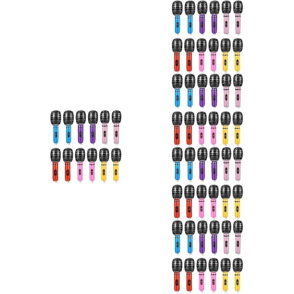 60 pcs Inflatable Microphone Toys Fake Inflatable Microphone Prop for Party
