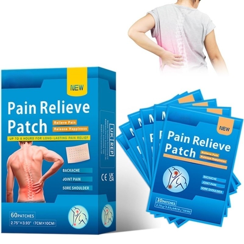 60 Pain Relief Patches Herbal Heat Plaster for Back Knee Neck Shoulder Arthritis