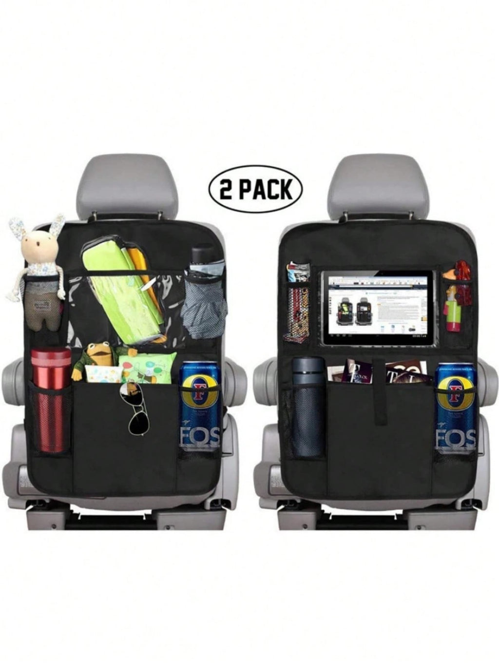 2PCS Car Seat Back Organizer Multi Pocket Storage Bag Pouch Holder Interior Tidy