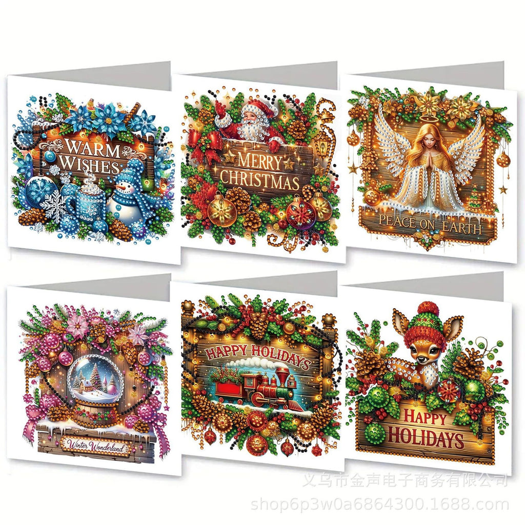 Christmas DIY Diamond Art Painting Greeting Card Set 5D DIY Diamond Painting Set
