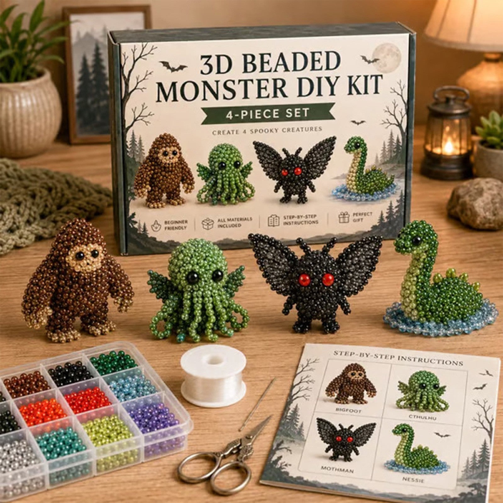 Tiny 3D Beaded Animal DIY Kit Cute Bird Animal Beading Craft Set Handmade Art UK