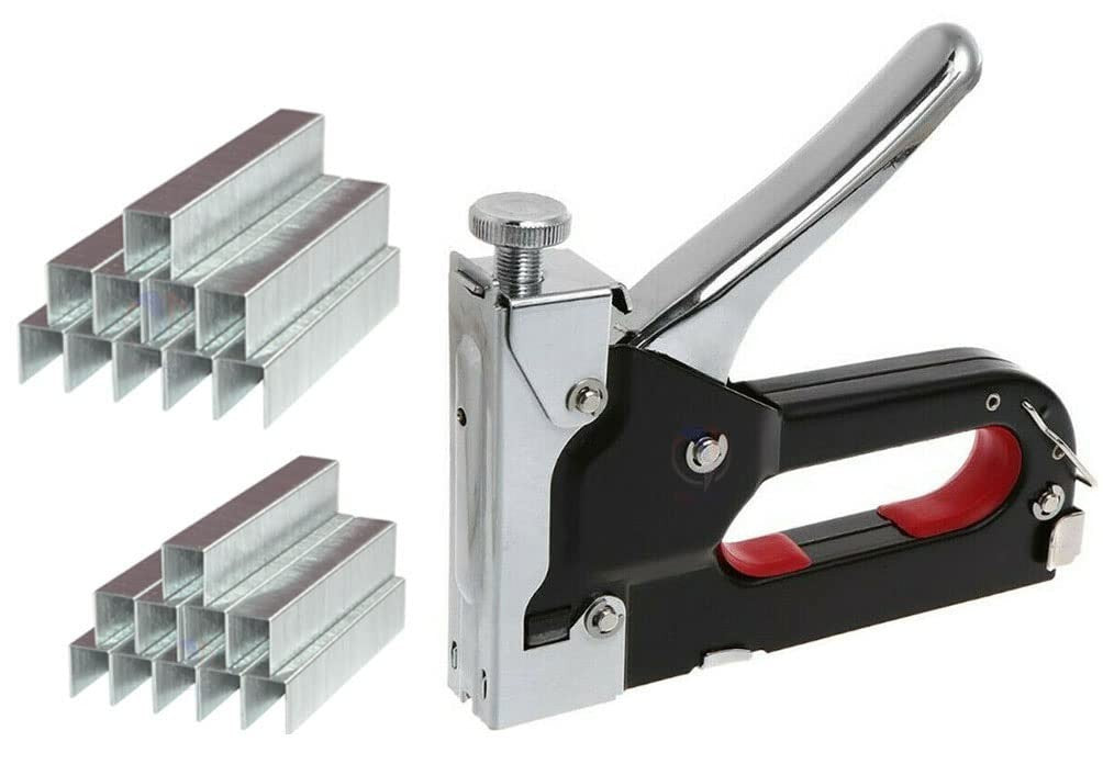 Staple Gun Heavy Duty Tacker Upholstery Woodworking + 1000 Staples Craft Tool