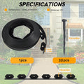 100 Metre Flexible Garden Border Edging Grass Lawn Path Edging With Plastic Pegs