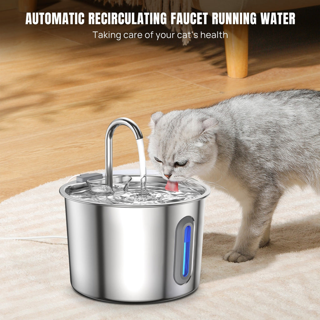 Pet Water Fountain 2.2L Automatic Dog Drinking Fountain Filtered Cat Water Bowl