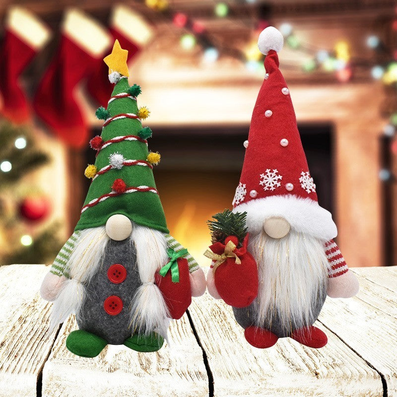 2PCS Christmas Gnome Plush Santa Doll Gonk Dwarf Elf Xmas Easter Decoration Gift