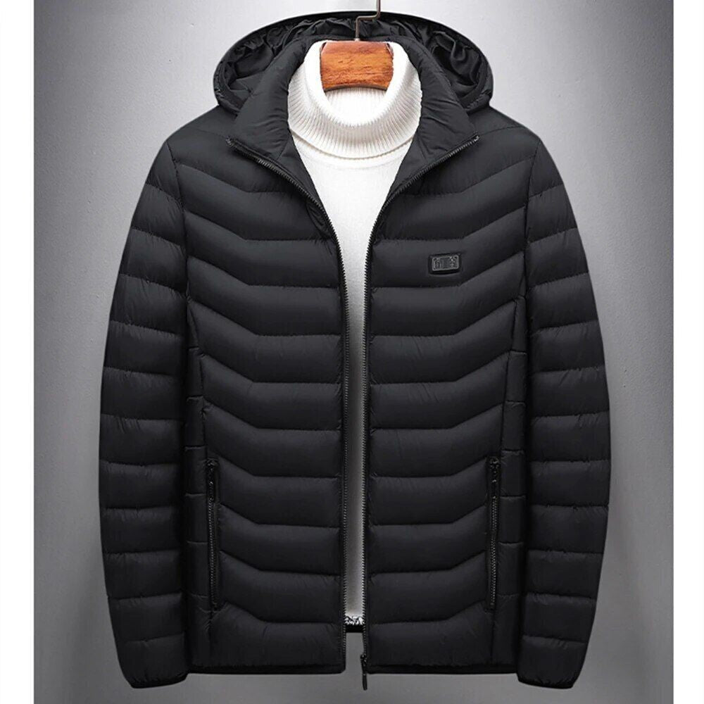 Men 21 Areas Heated Jacket USB Electric Heating Vest Winter Outdoor Warm Coat