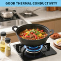 Cast Iron Shallow Casserole Dish Pan Cooking Pot Stew Stockpot Kitchen Cookware.