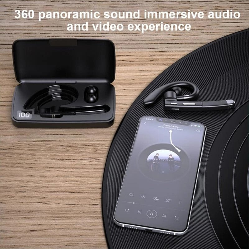 Wireless Trucker Headset Bluetooth 6.1 Earpiece Dual Mic Noise Cancelling Earbud