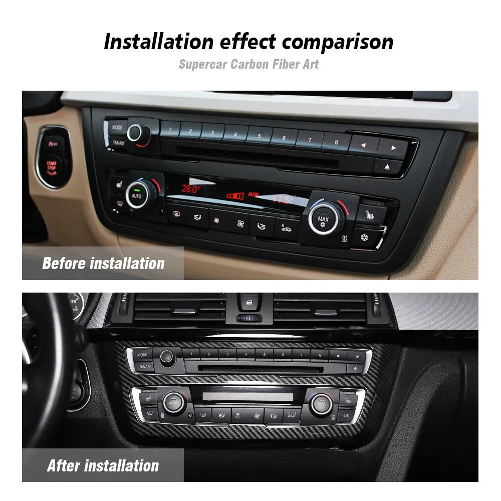 Carbon Fiber ABS AC Control CD Cover For BMW M3 M4 F80/82 2014-19 3 4 series F30