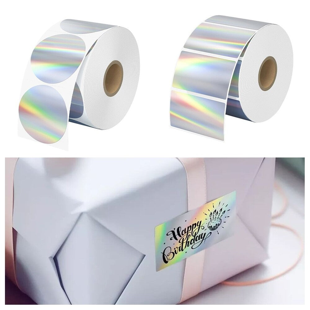 Self-adhesive Wrapping Stickers Holographic Thermal Printer Sticker Name Tag