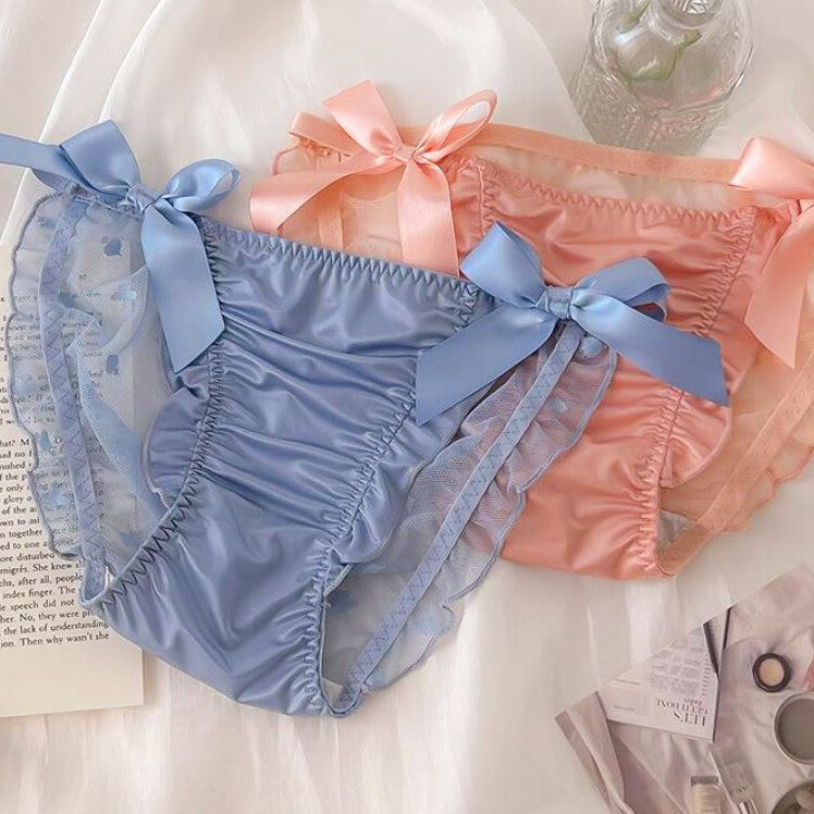 5 Pack Sexy Womens Satin Knicker Panties See Through Sheer Underwear Lingeries