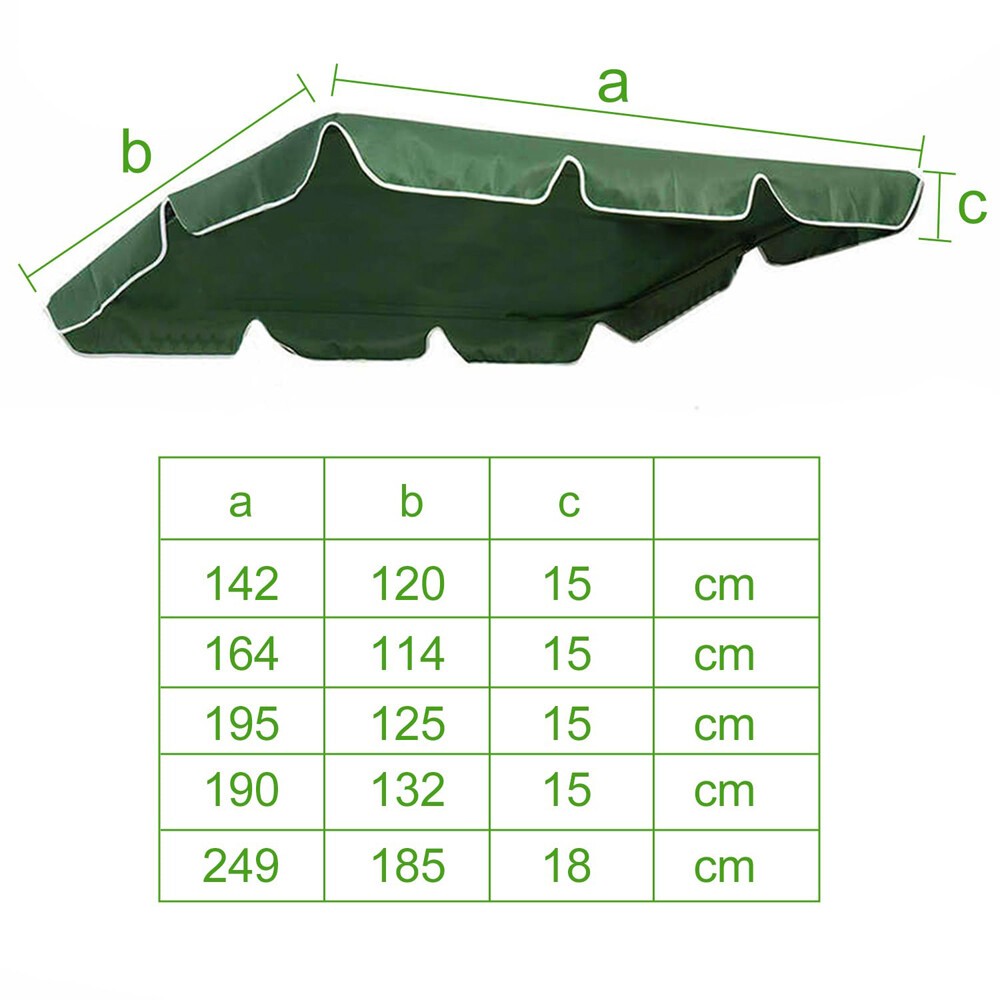 2/3 Seater Replacement Canopy Cover For Swing Seat Garden Bench Hammock Covers