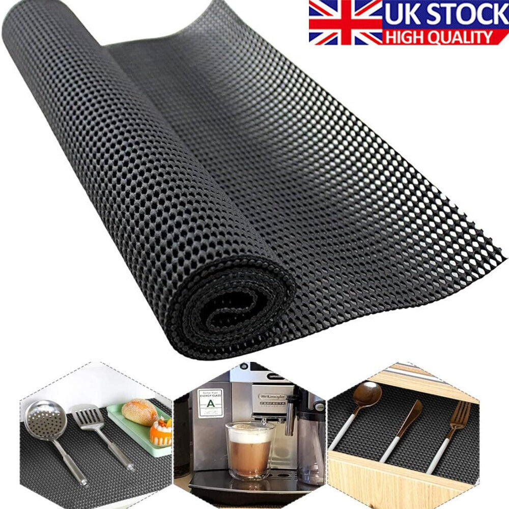Kitchen Cupboard Liners Shelf Underlay Under Lining Non Slip Mat Roll PVC UK