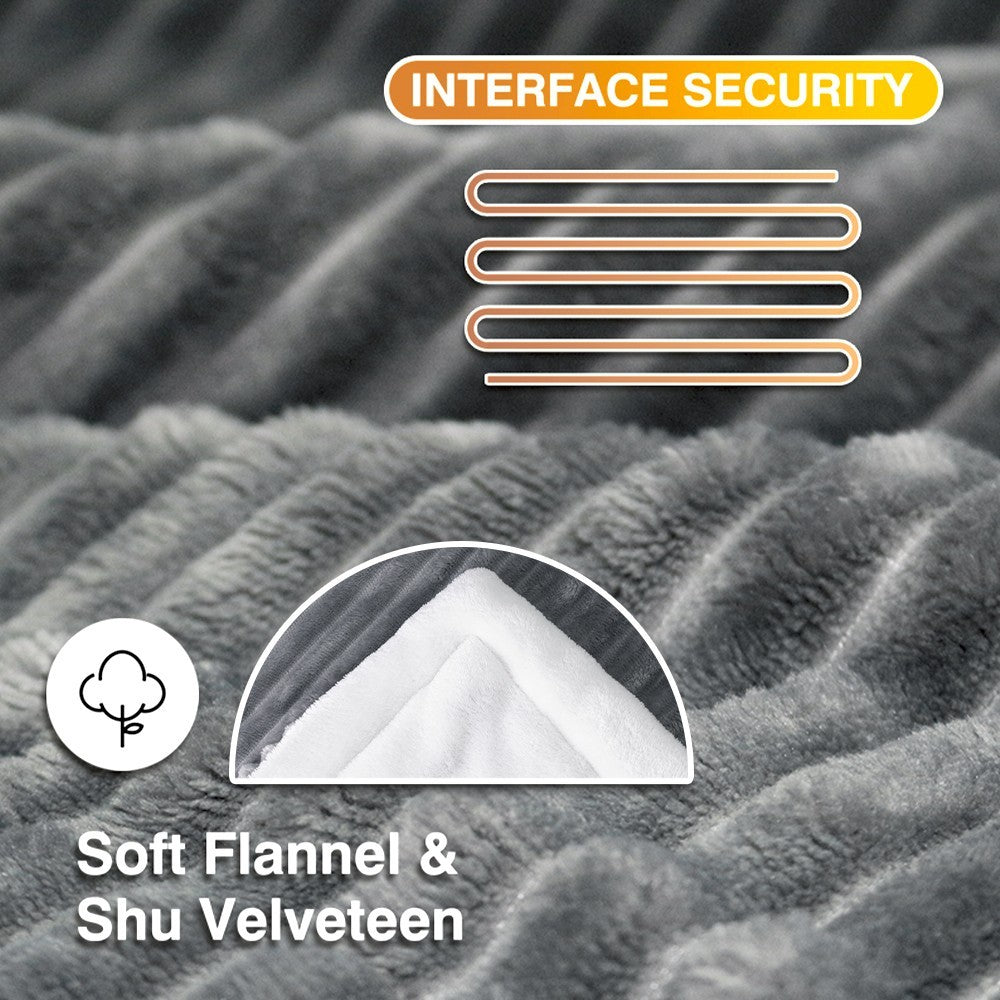 Electric Blanket Heated Throw Over Luxurious Fleece Washable Digital Controller