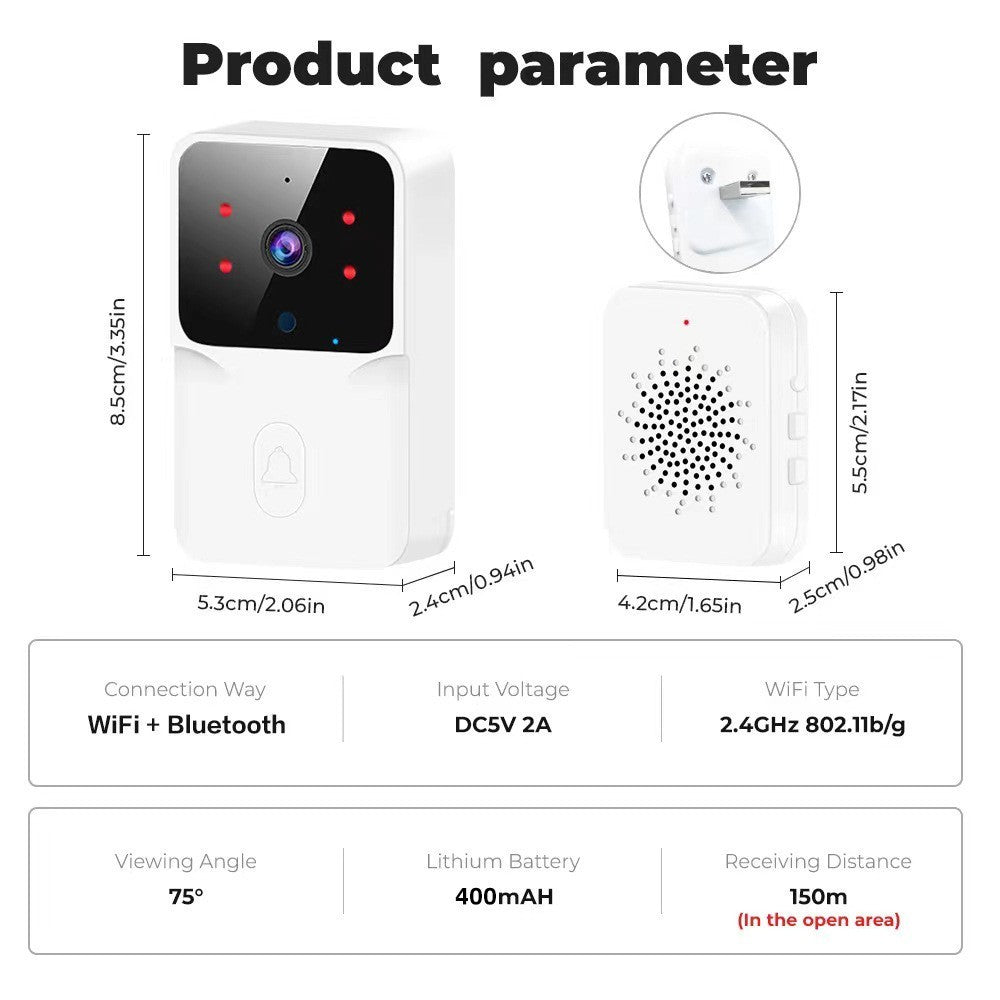 Smart WiFi Wireless Video Doorbell Security Ring Phone Camera Door Bell Intercom