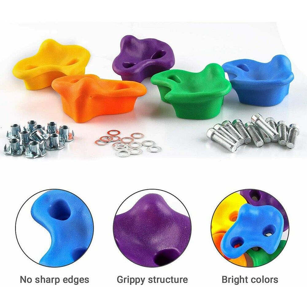 10/20x Kids Climbing Holds Stones Rock Wall Climbing Grab Grip With Fixing Bolt