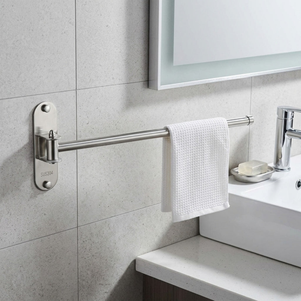 Towel Bar with Rotating Arm Heavy Duty Swing Arm Towel Bar Smooth for Bathroom