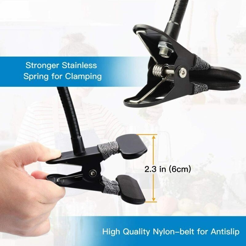 25 Inch Webcam Stand Flexible Desk Mount Clamp Gooseneck Stand