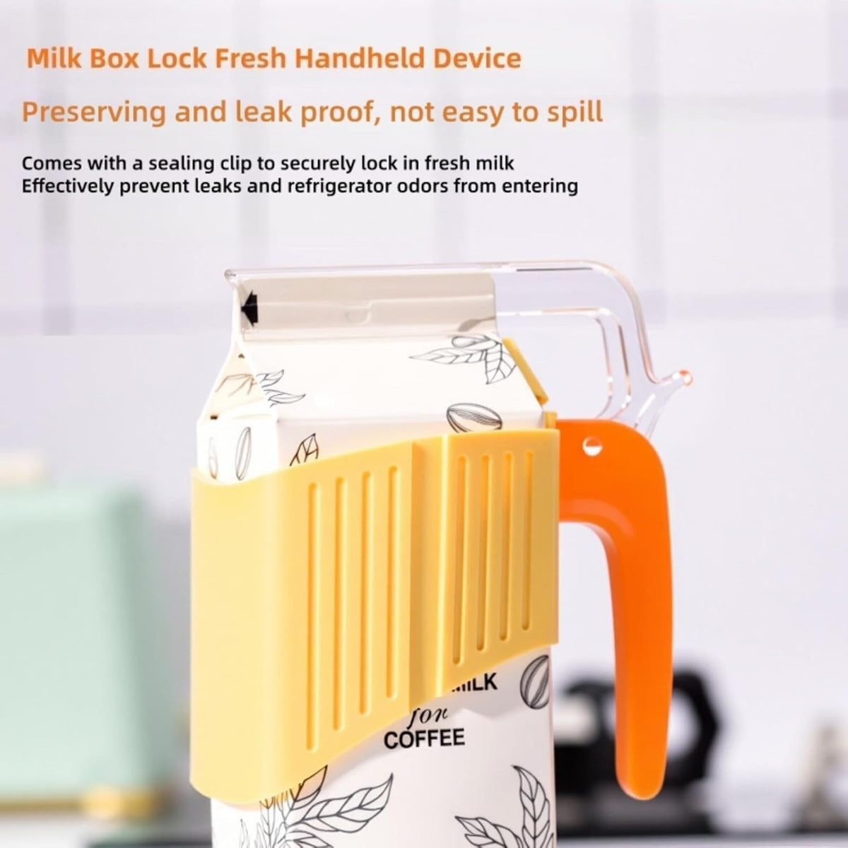 Leak-Proof Reusable Milk Carton Clip with Handle,Portable Milk Box Carrier Seale
