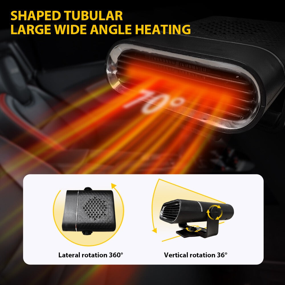 12V 150W Electric Heating Car Van Heater Defogger Demister Cooler Fan Portable