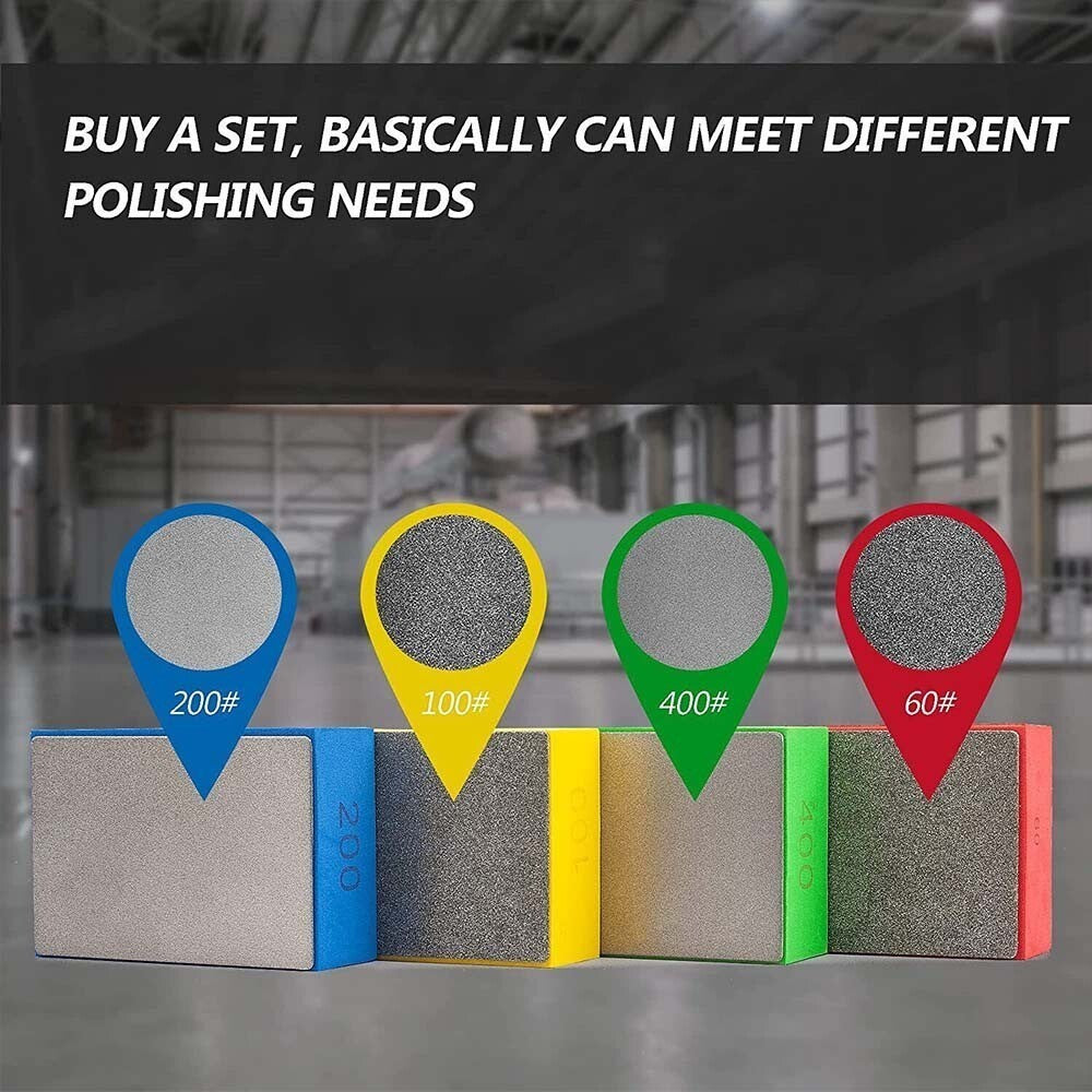 Tile Glass Marble Grinding Block Sanding Disc  Diamond Hand Polishing Pads SET