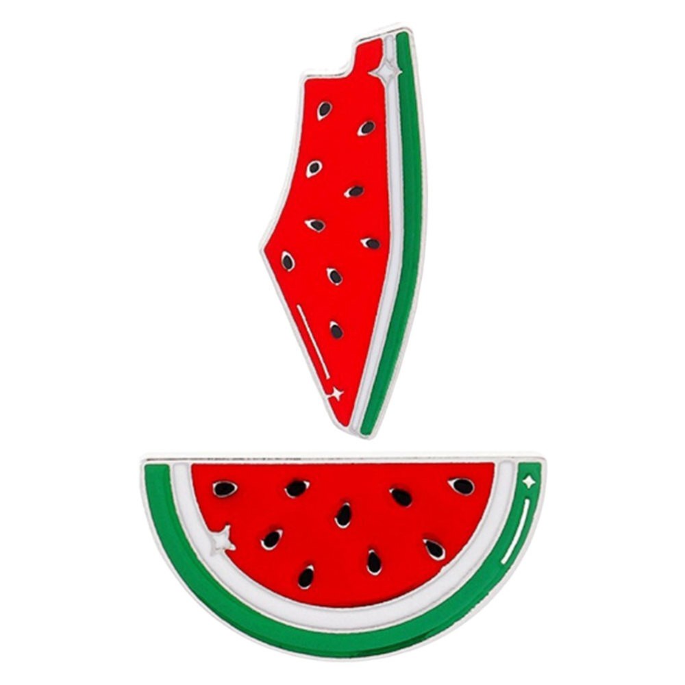 2 Pcs Watermelon Pin Badge Shawl Cardigan Clips Brooch Miss