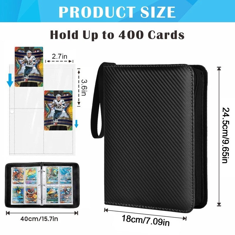 400/900Card Pocket Trading Card Binder 4/9 Pocket Trading Card Album Folder Case