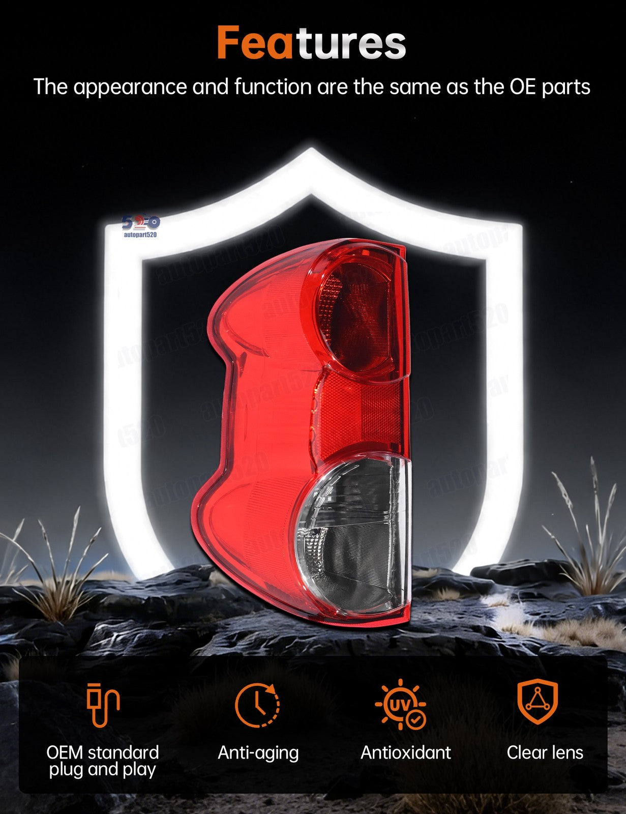 Tail Lamp For Nissan NV200 2009-2019 Rear Light Back Lens W/O Bulb LEFT