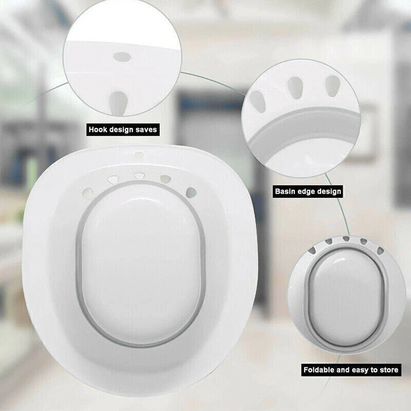 Sitz Bath for Hemorrhoids & Postpartum Care with Flusher Toilet Soaking Basin uk