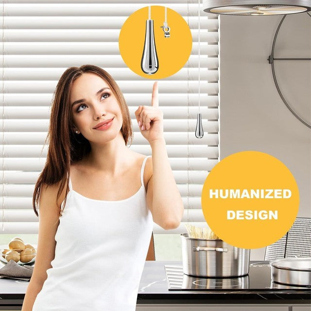 2Pcs Bathroom Light Pull Cord Teardrop Chrome Handle Pull String 1.5m Nylon Cord