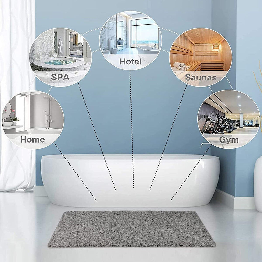 Non-Slip Anti Mould PVC Bath Mat Quick Dry Loofah Shower Mat for Inside Shower