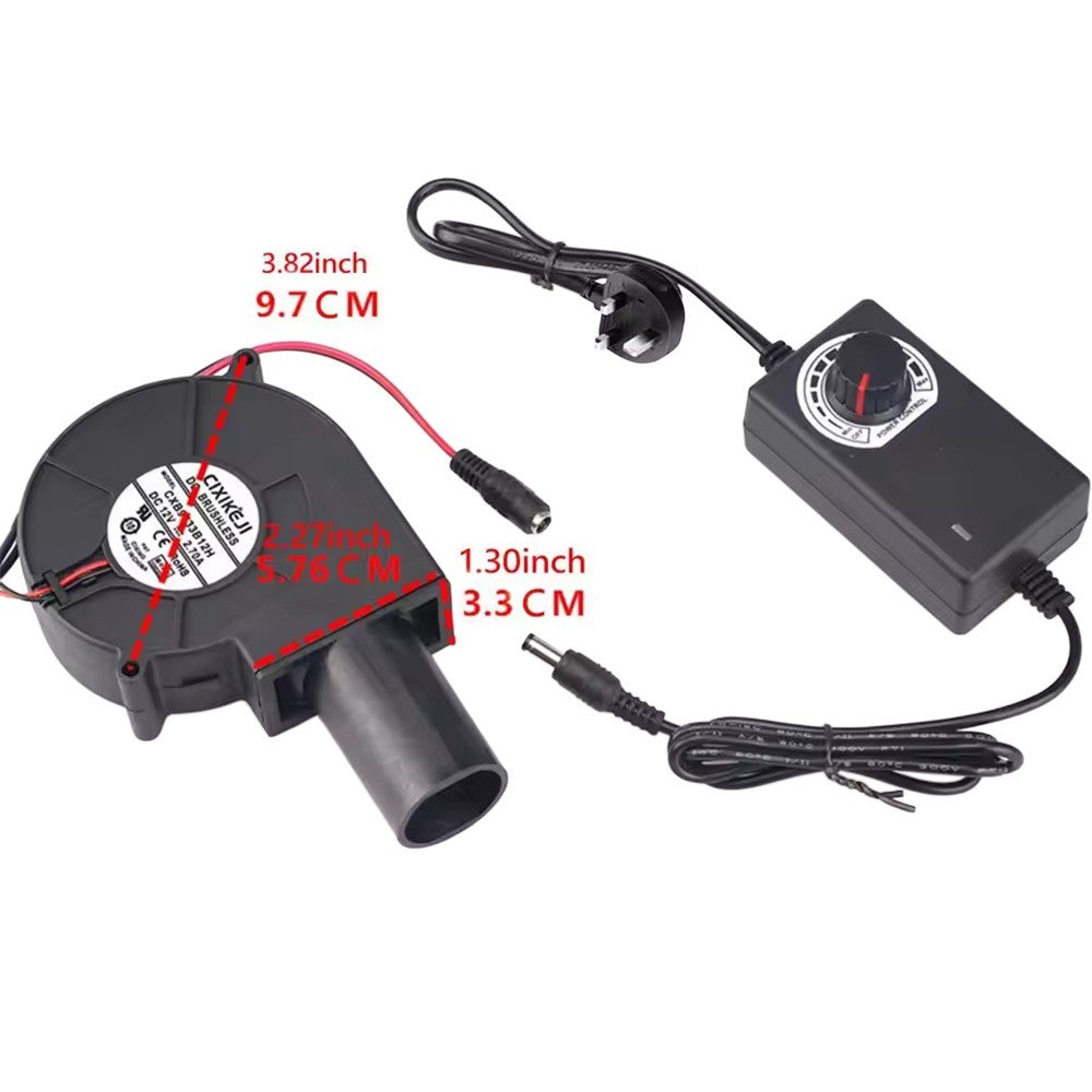 Adjustable 12V 2A Blower fan For BBQ Heater Blower Air blower Cooking Machine UK